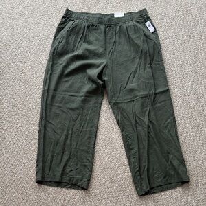 Old Navy Women’s Dark Green Linen Pants NWT